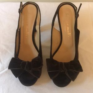 Bettye Muller brown velvet Muse heels 37.5 pumps